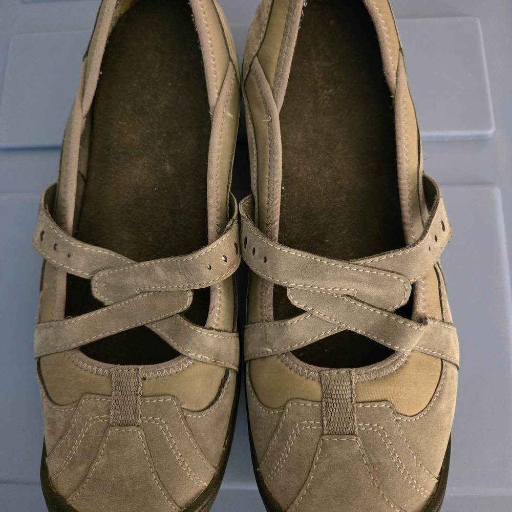 Clarks Women's Brown Flats with Strap Detail